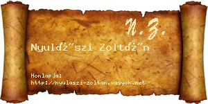 Nyulászi Zoltán névjegykártya